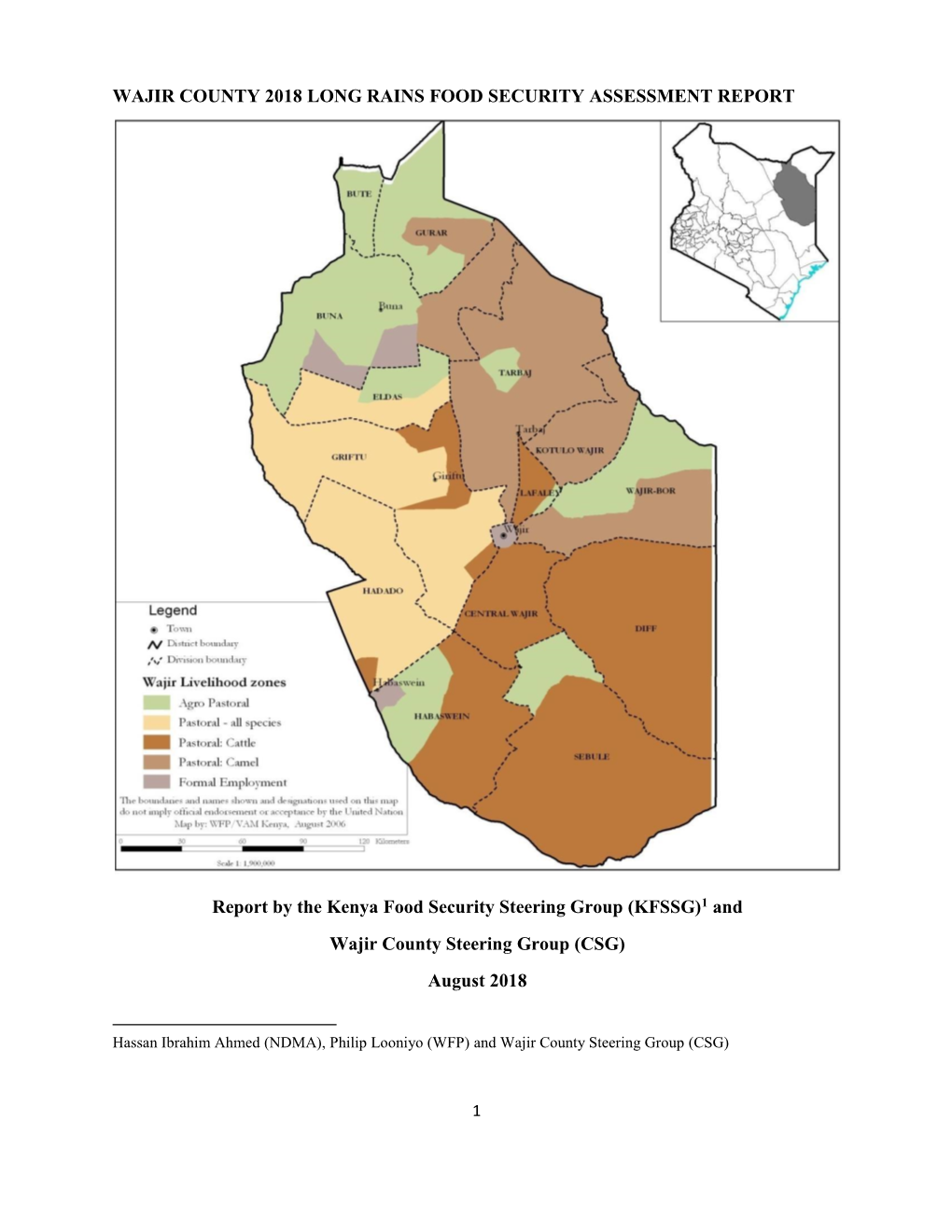 Wajir County 2018 Long Rains Food Security Assessment Report