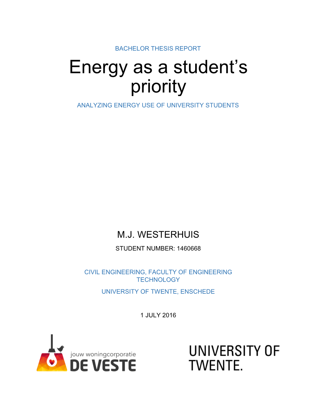 Energy As a Student's Priority