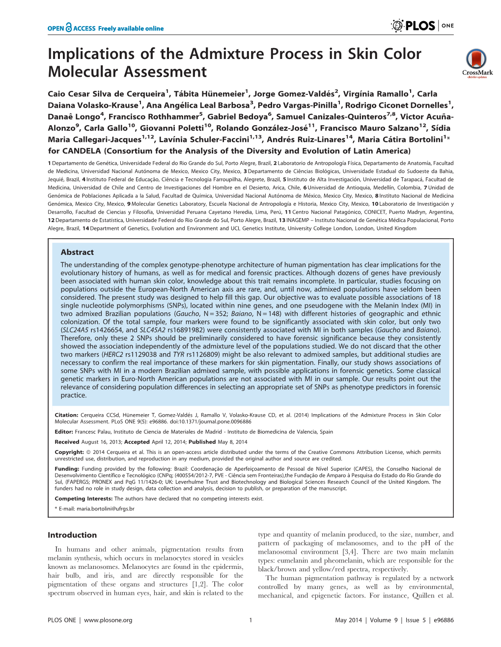 Implications of the Admixture Process in Skin Color Molecular Assessment