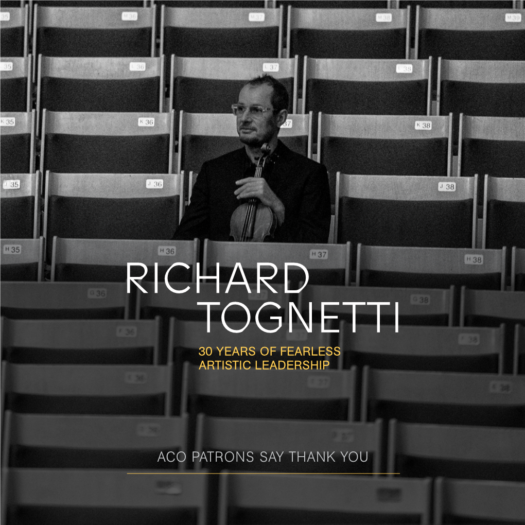 Richard Tognetti 30 Years of Fearless Artistic Leadership