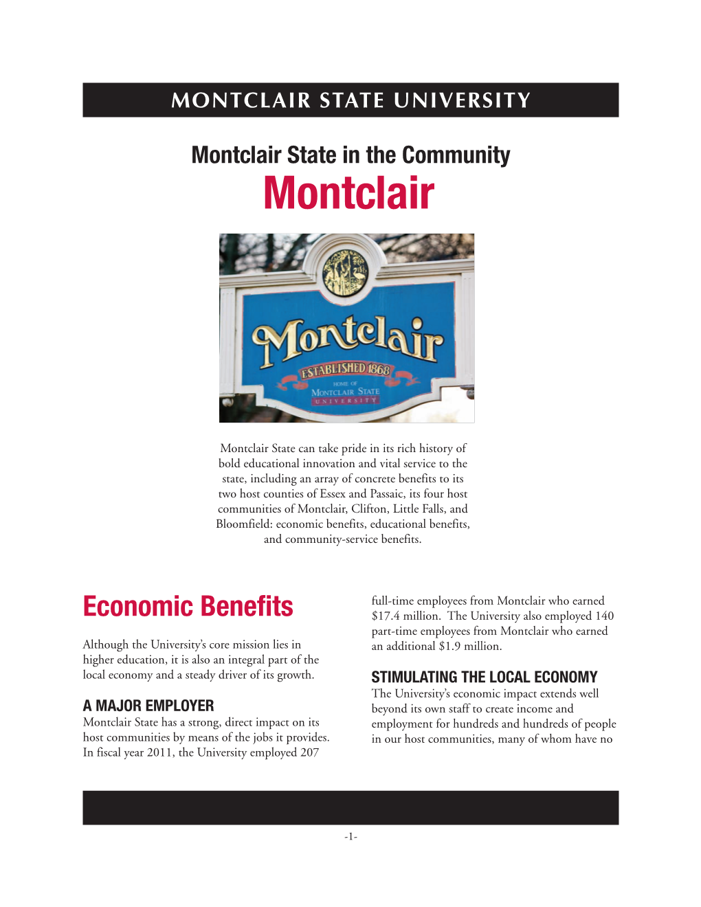 Montclair Economic Benefits