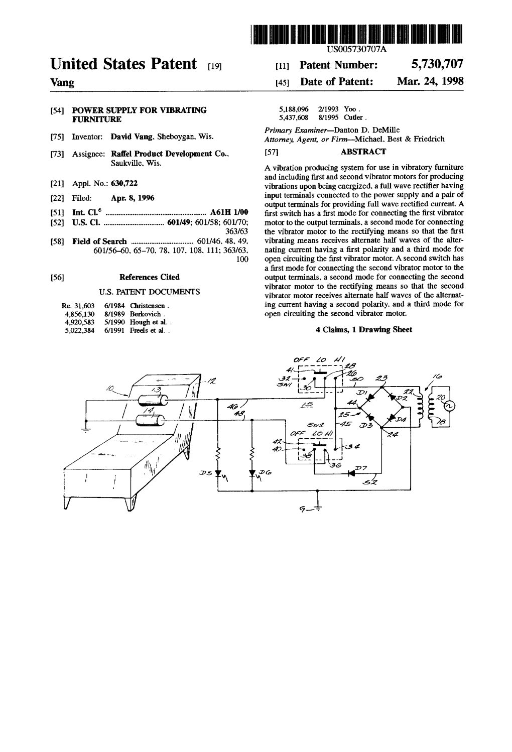 United States Patent (19) 11 Patent Number: 5,730,707 Vang 45) Date of Patent: Mar