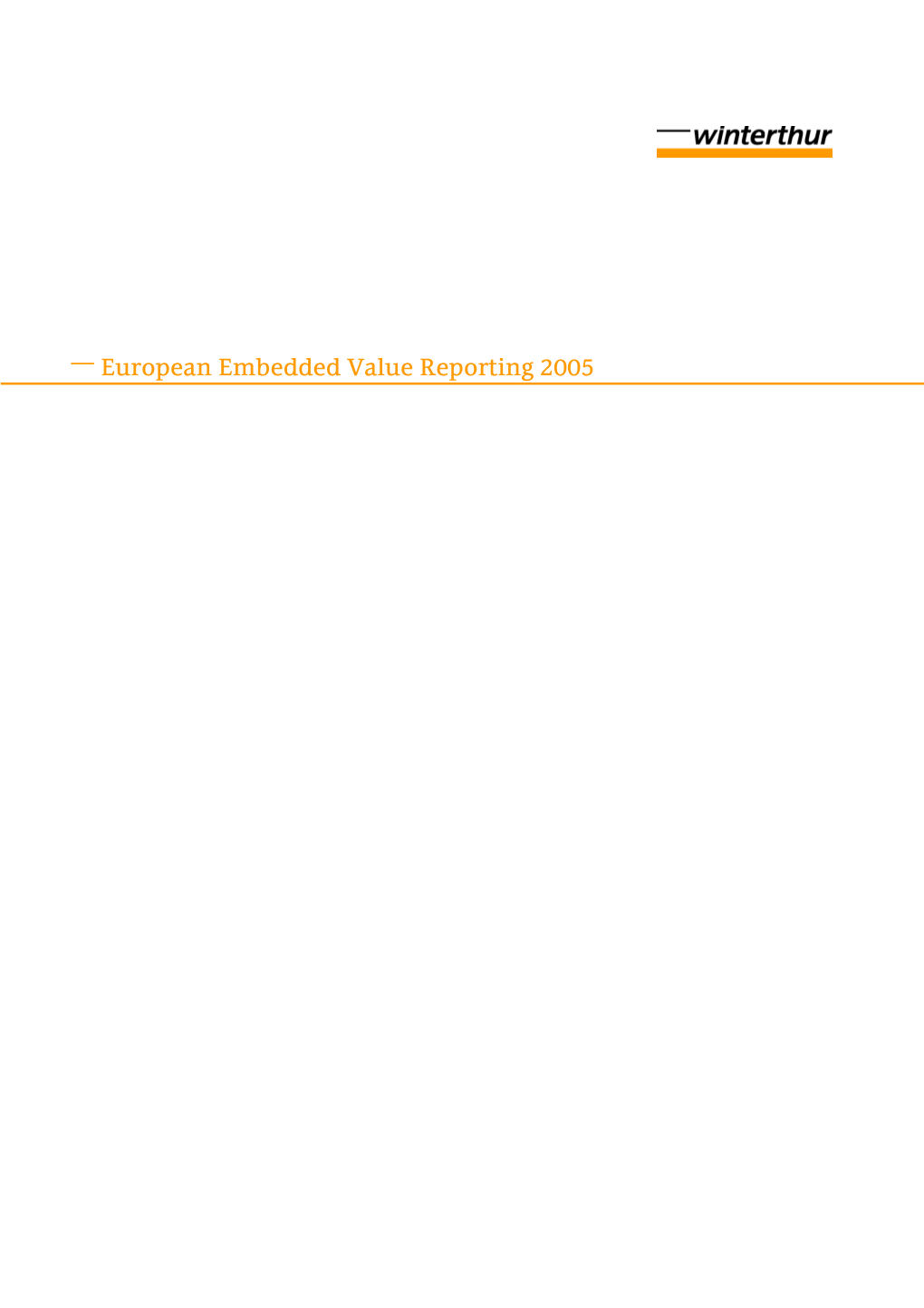 ―European Embedded Value Reporting 2005
