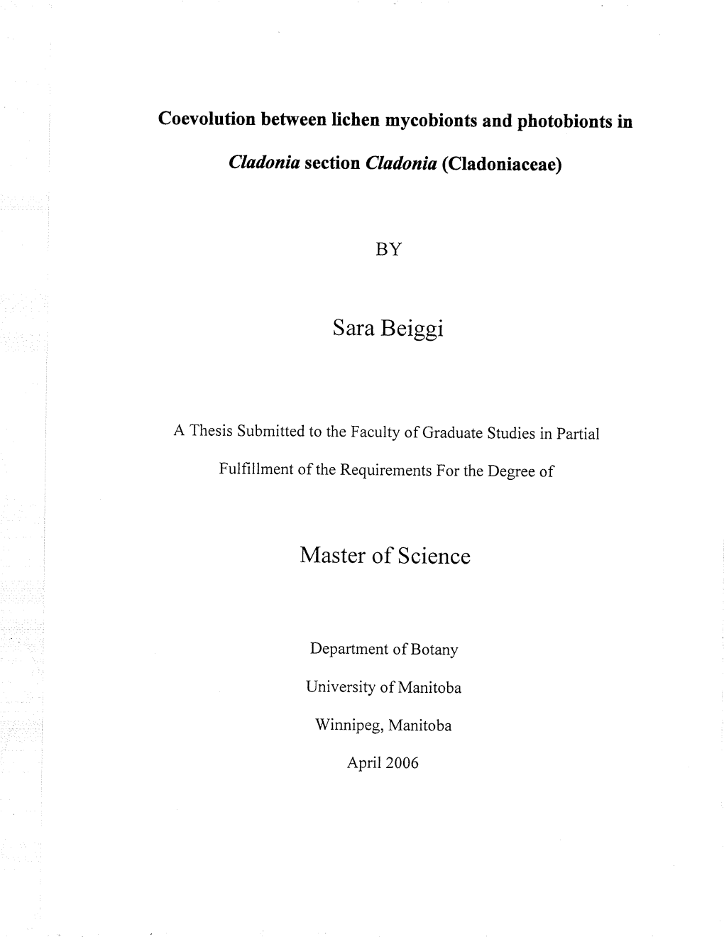 Sara Beiggi Master of Science