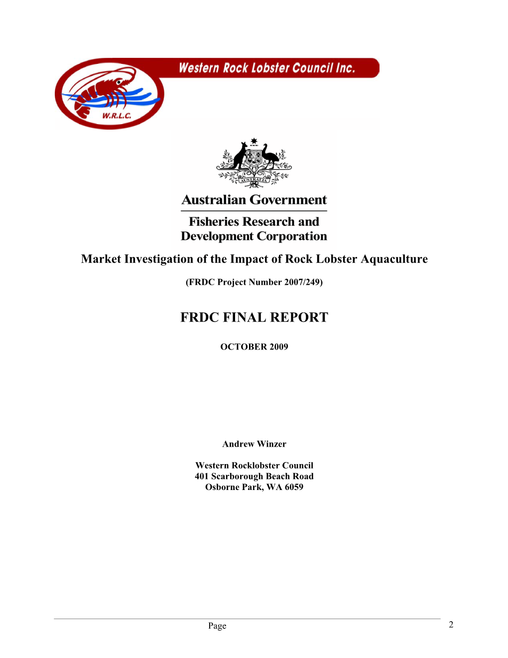 Frdc Final Report