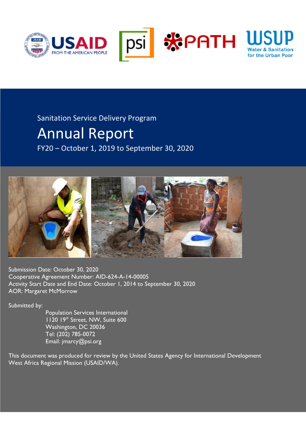 Sanitation Service Delivery Program Annual Report FY20 – October 1, 2019 to September 30, 2020