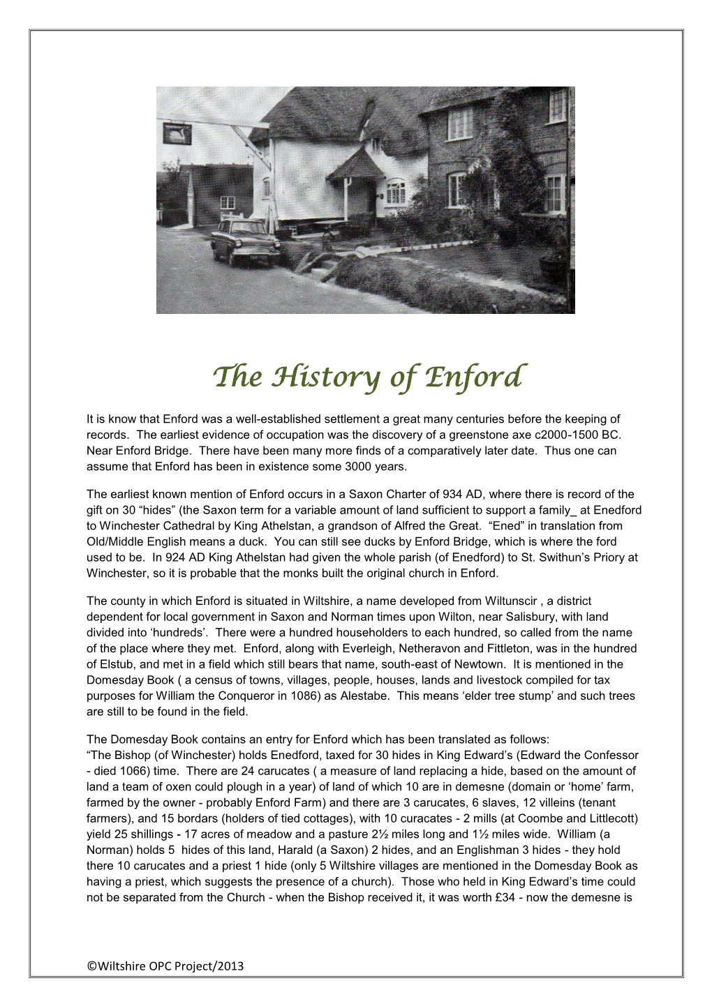 The History of Enford