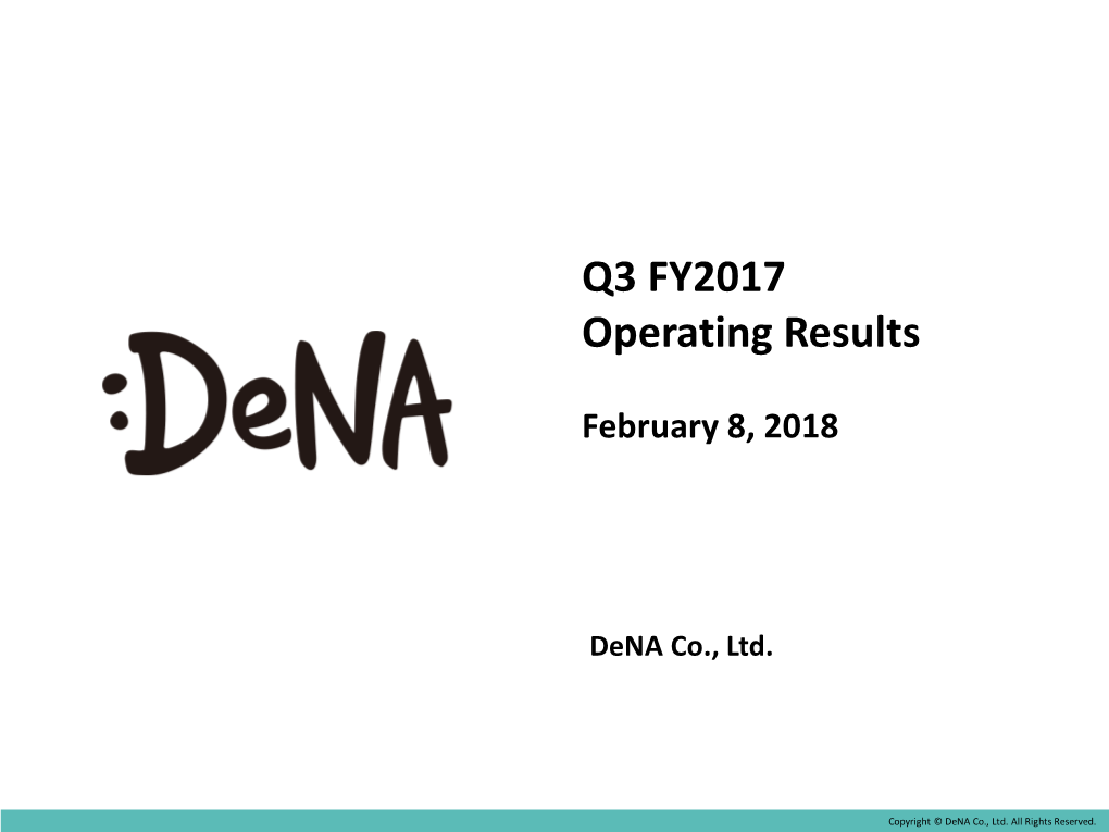 Q3 FY2017 Operating Results