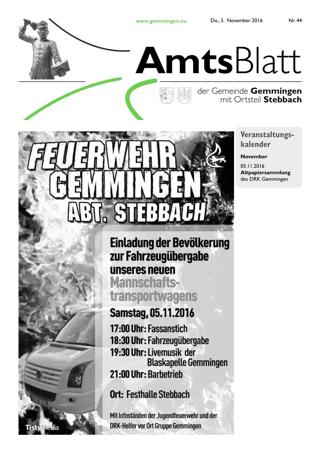 Der Gemeinde Gemmingen Mit Ortsteil Stebbach Veranstaltungs- Kalender