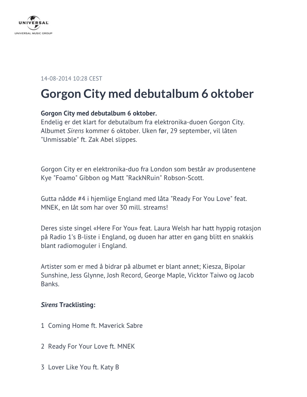 Gorgon City Med Debutalbum 6 Oktober