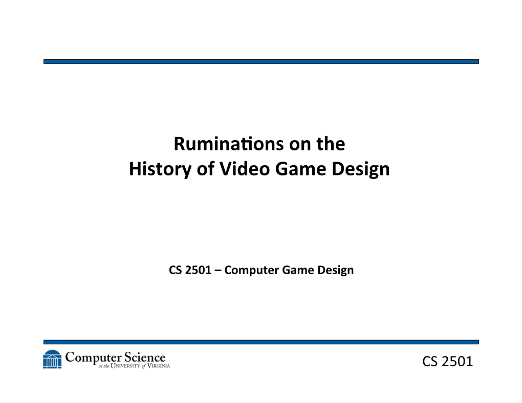 Rumina Ons on the History of Video Game Design