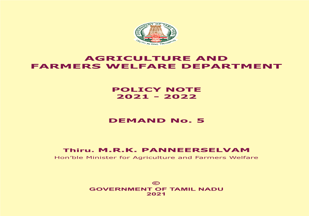 Agriculture and Farmers Welfare Department