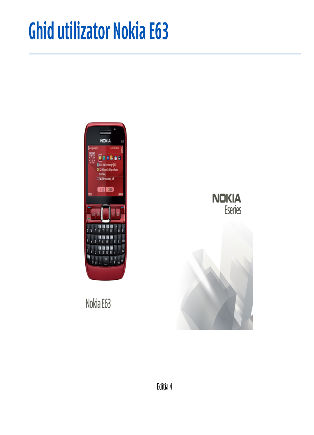 Ghid Utilizator Nokia E63