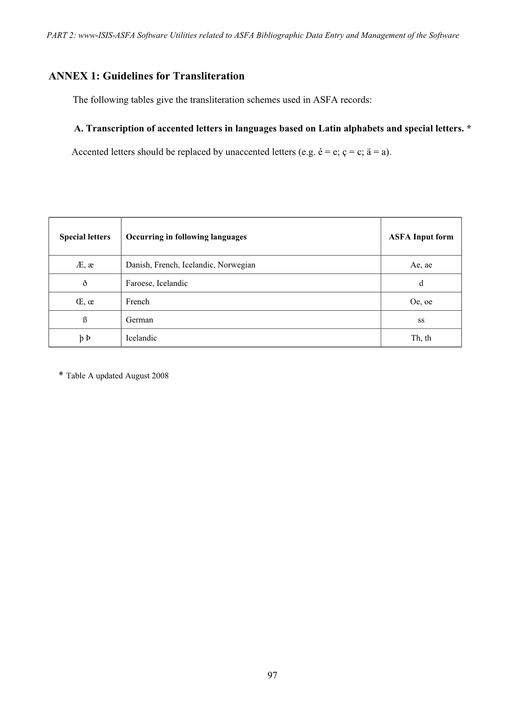 ANNEX 1: Guidelines for Transliteration
