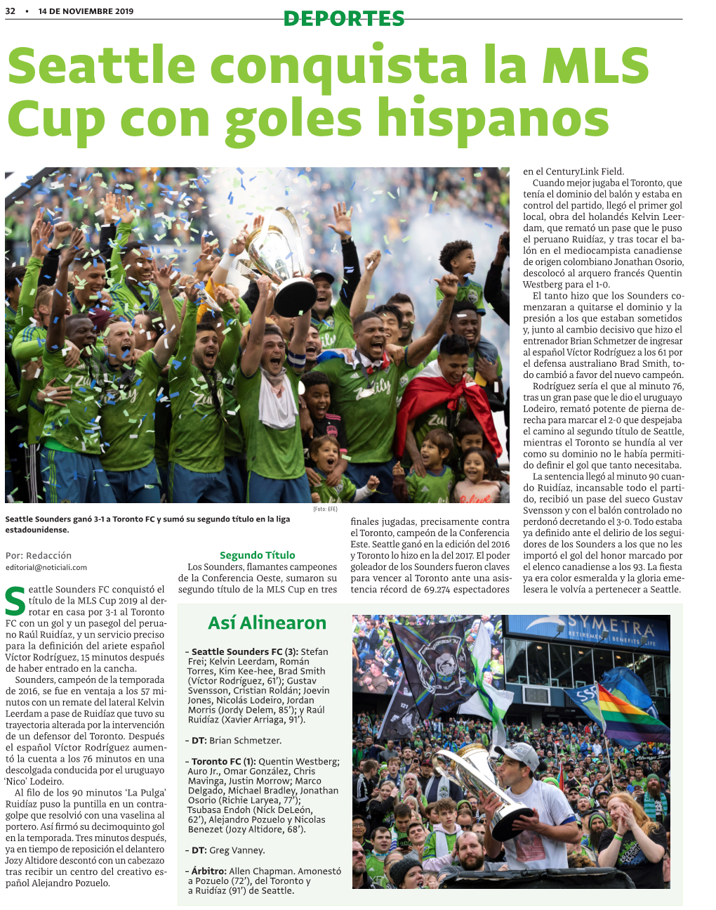 Seattle Conquista La MLS Cup Con Goles Hispanos