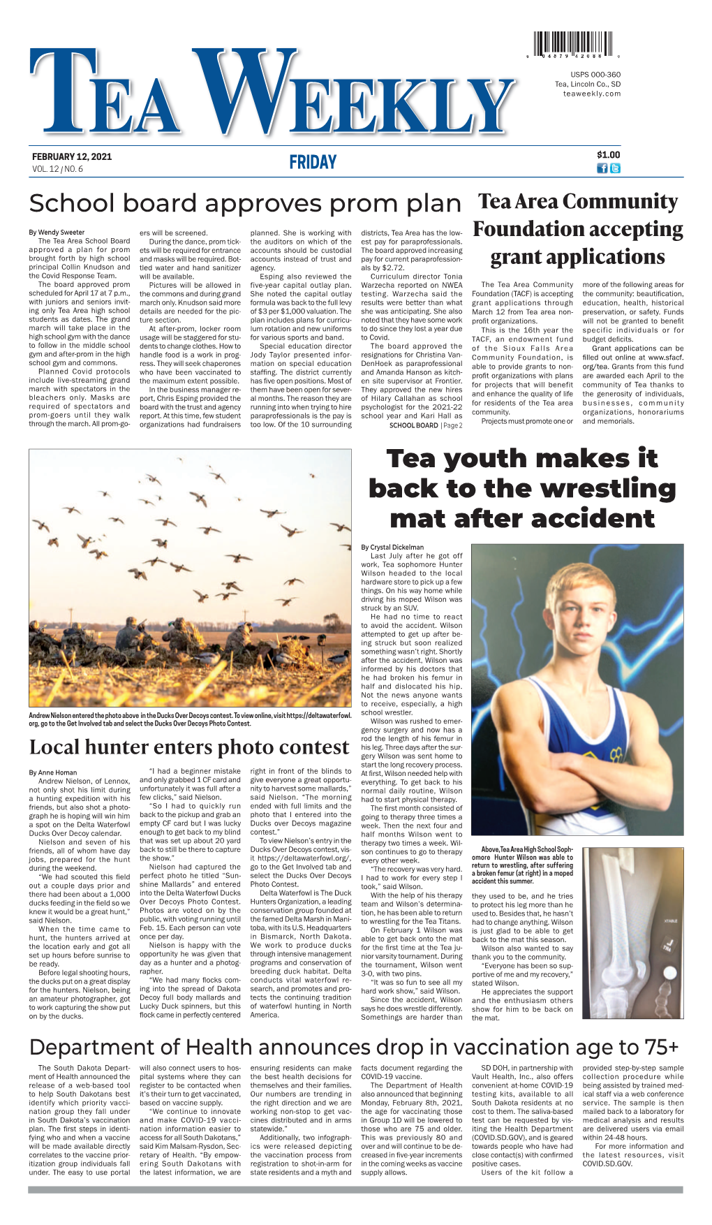 Tea Youth Makes It Back to the Wrestling Mat After Accident