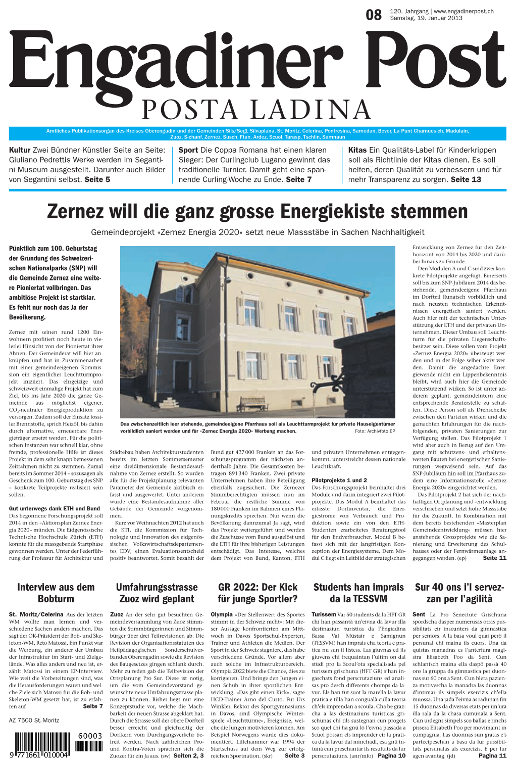 Zernez Will Die Ganz Grosse Energiekiste Stemmen Gemeindeprojekt «Zernez Energia 2020» Setzt Neue Massstäbe in Sachen Nachhaltigkeit