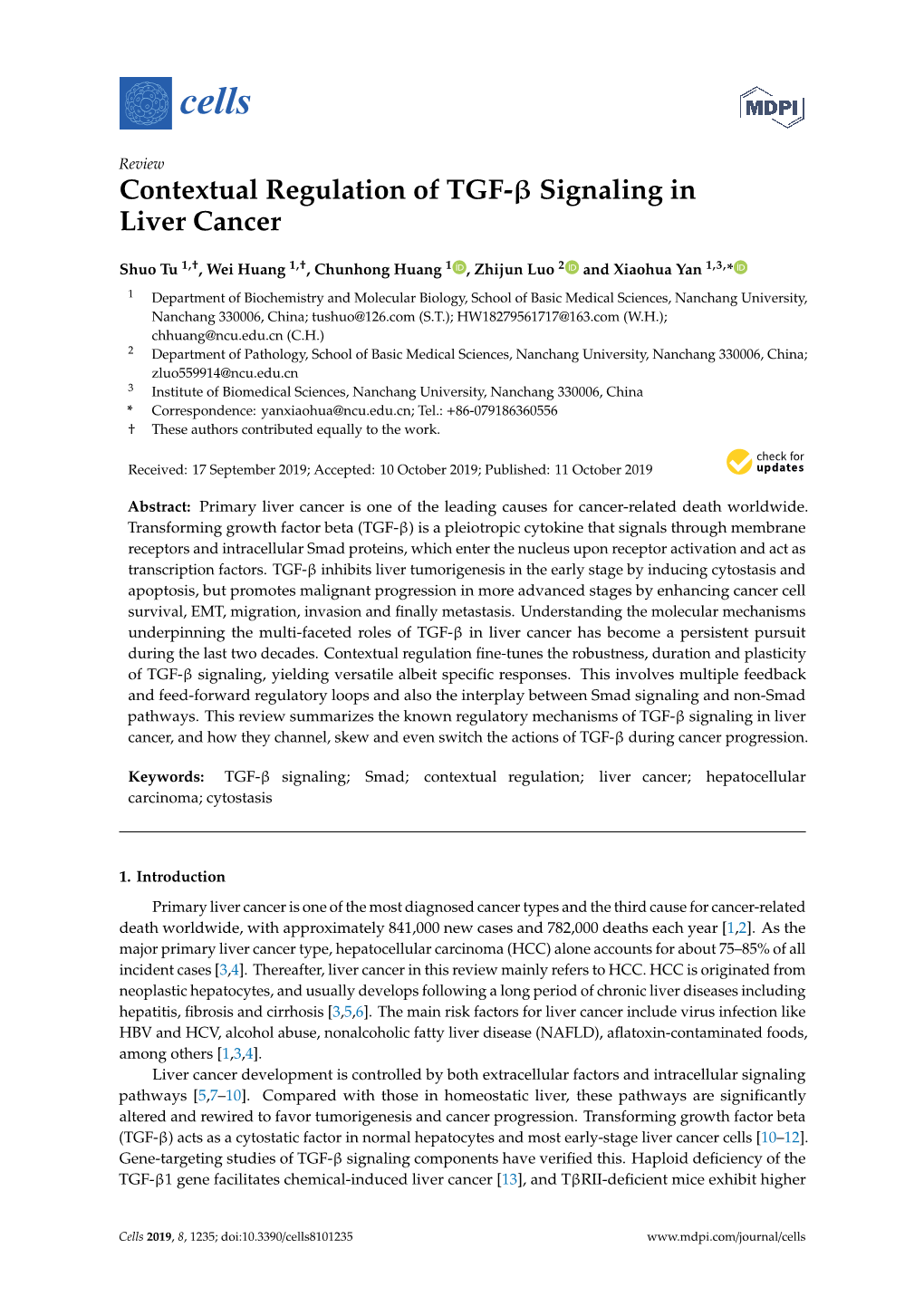 Contextual Regulation of TGF-Β Signaling in Liver Cancer