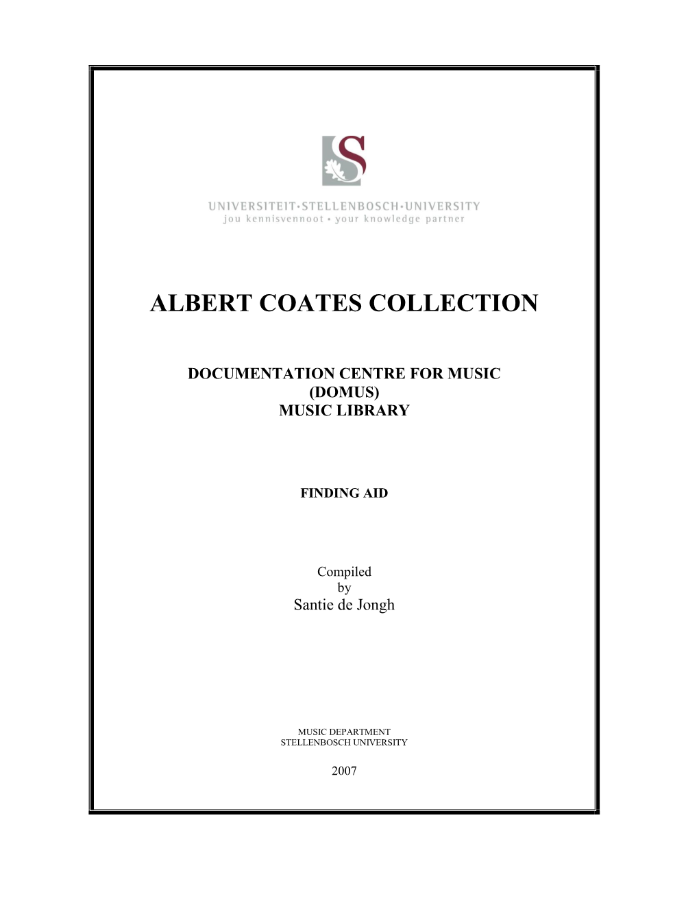 Albert Coates Collection