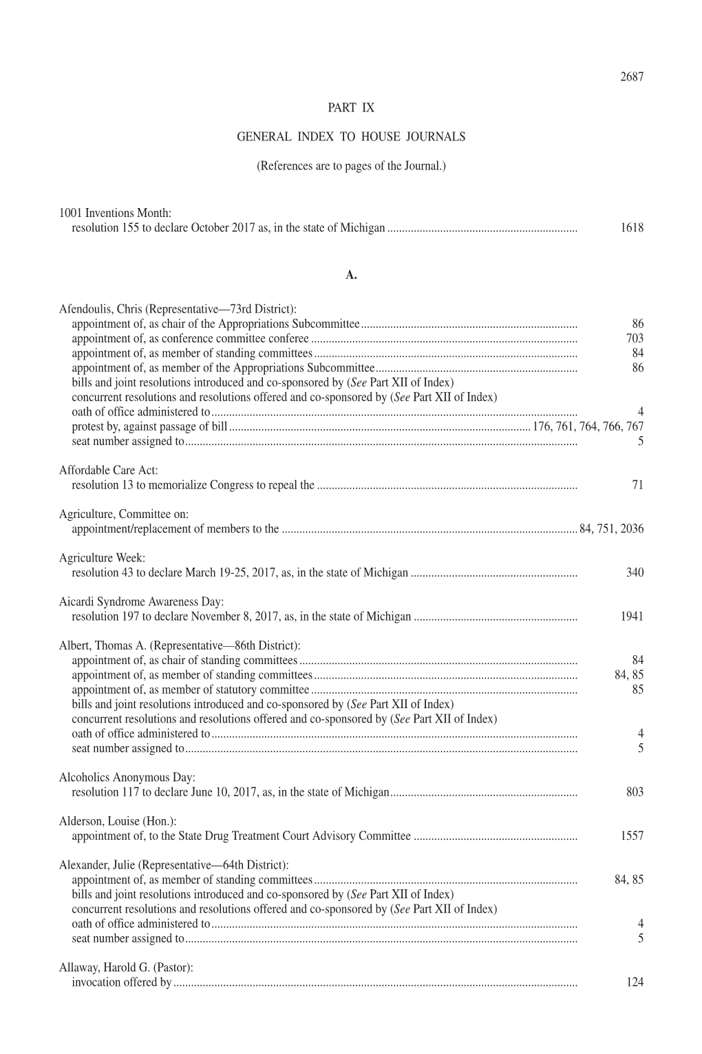 Part Ix General Index to House Journals