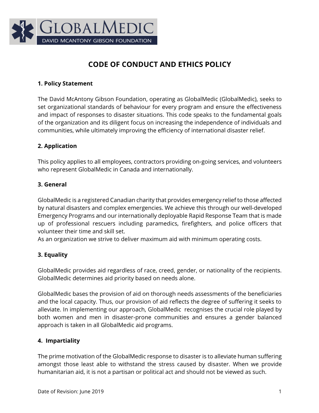 Code of Conduct and Ethics Policy