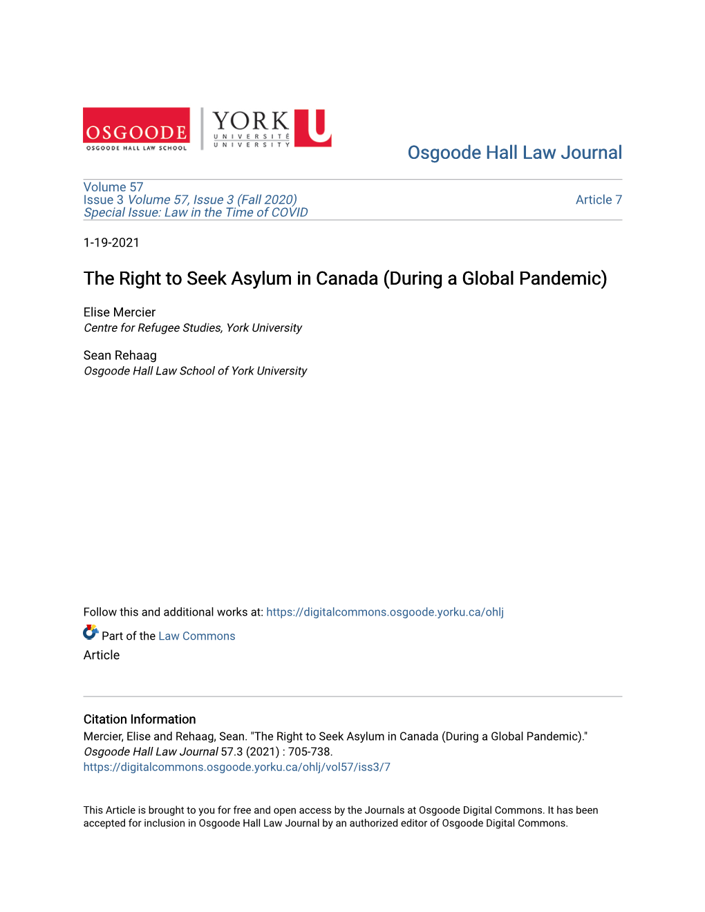 The Right to Seek Asylum in Canada (During a Global Pandemic)