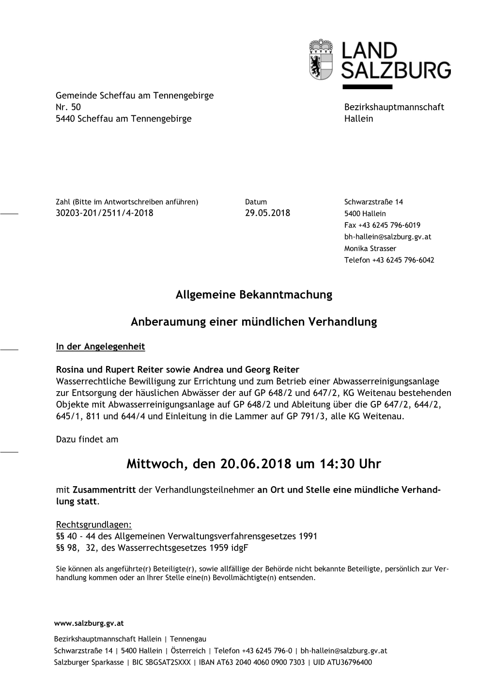 Mittwoch, Den 20.06.2018 Um 14:30 Uhr