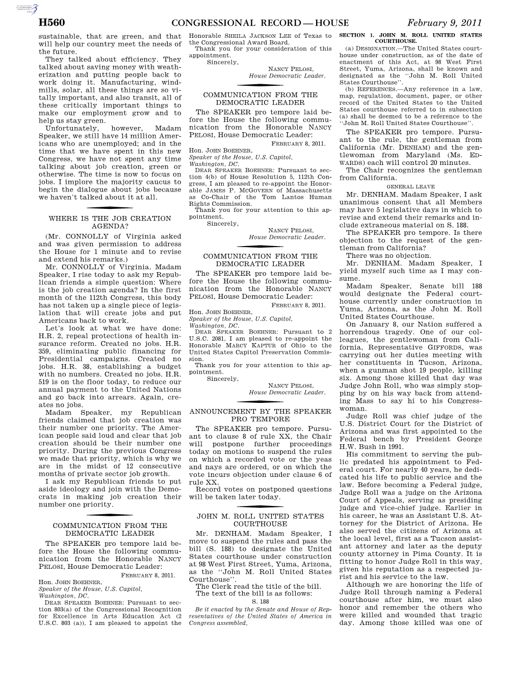 Congressional Record—House H560