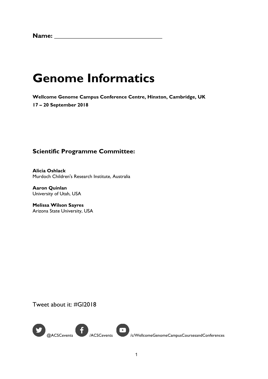 Genome Informatics