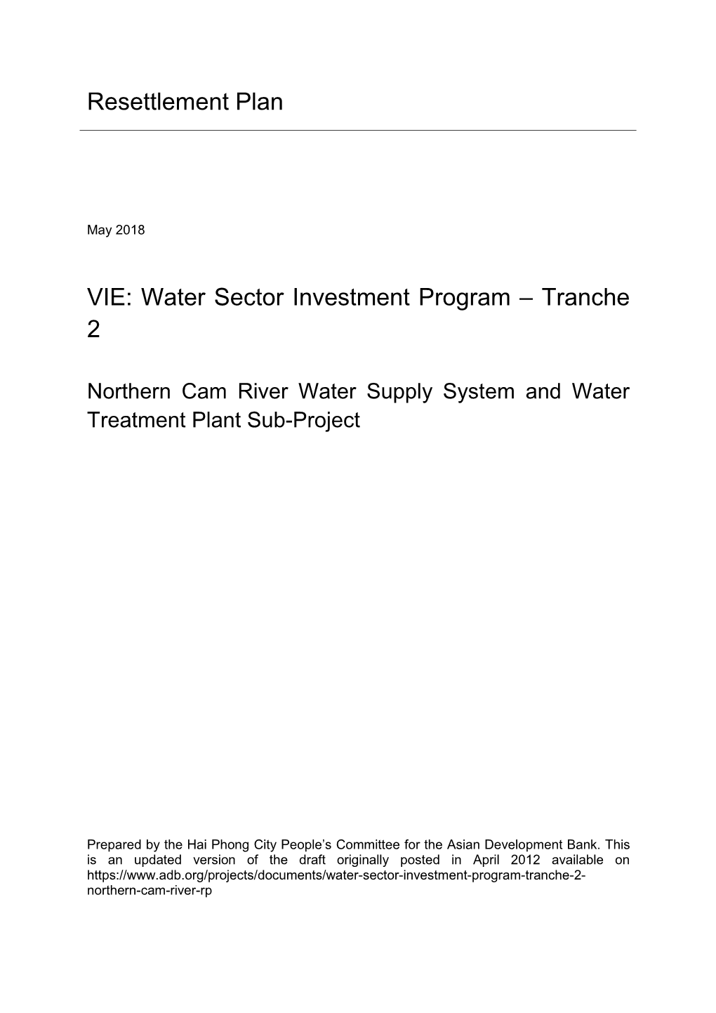41456-033: Water Sector Investment Program