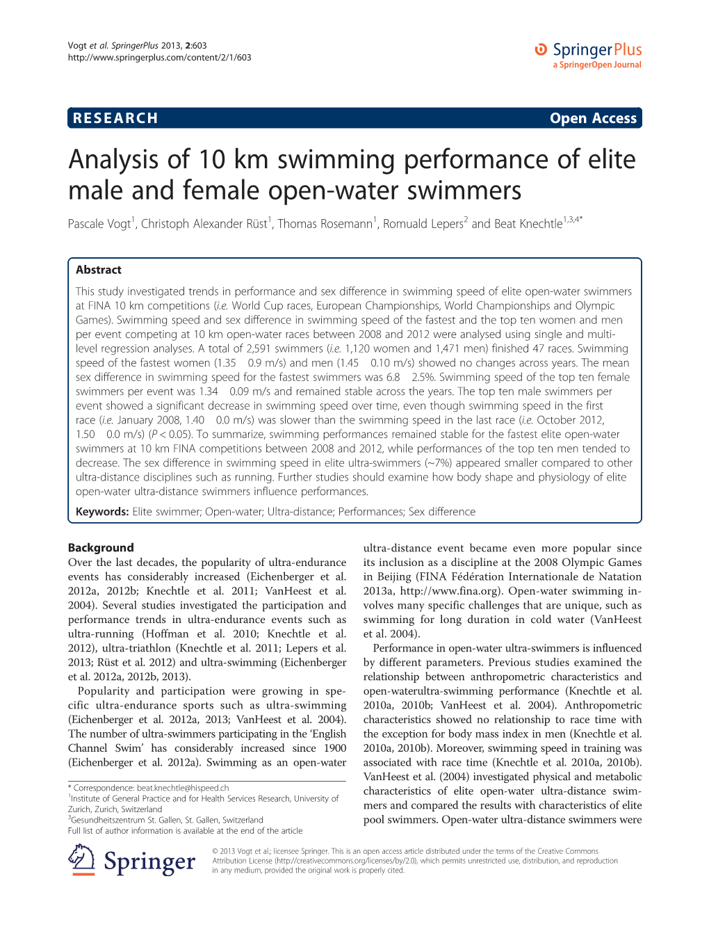 Analysis of 10 Km Swimming Performance of Elite Male And