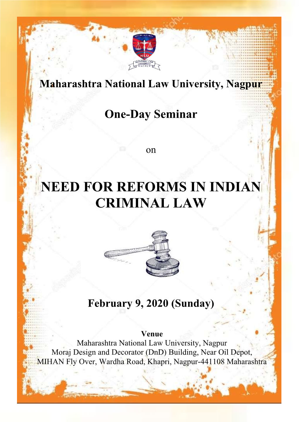 One Day Seminar on Need for Reforms in Indian Criminal