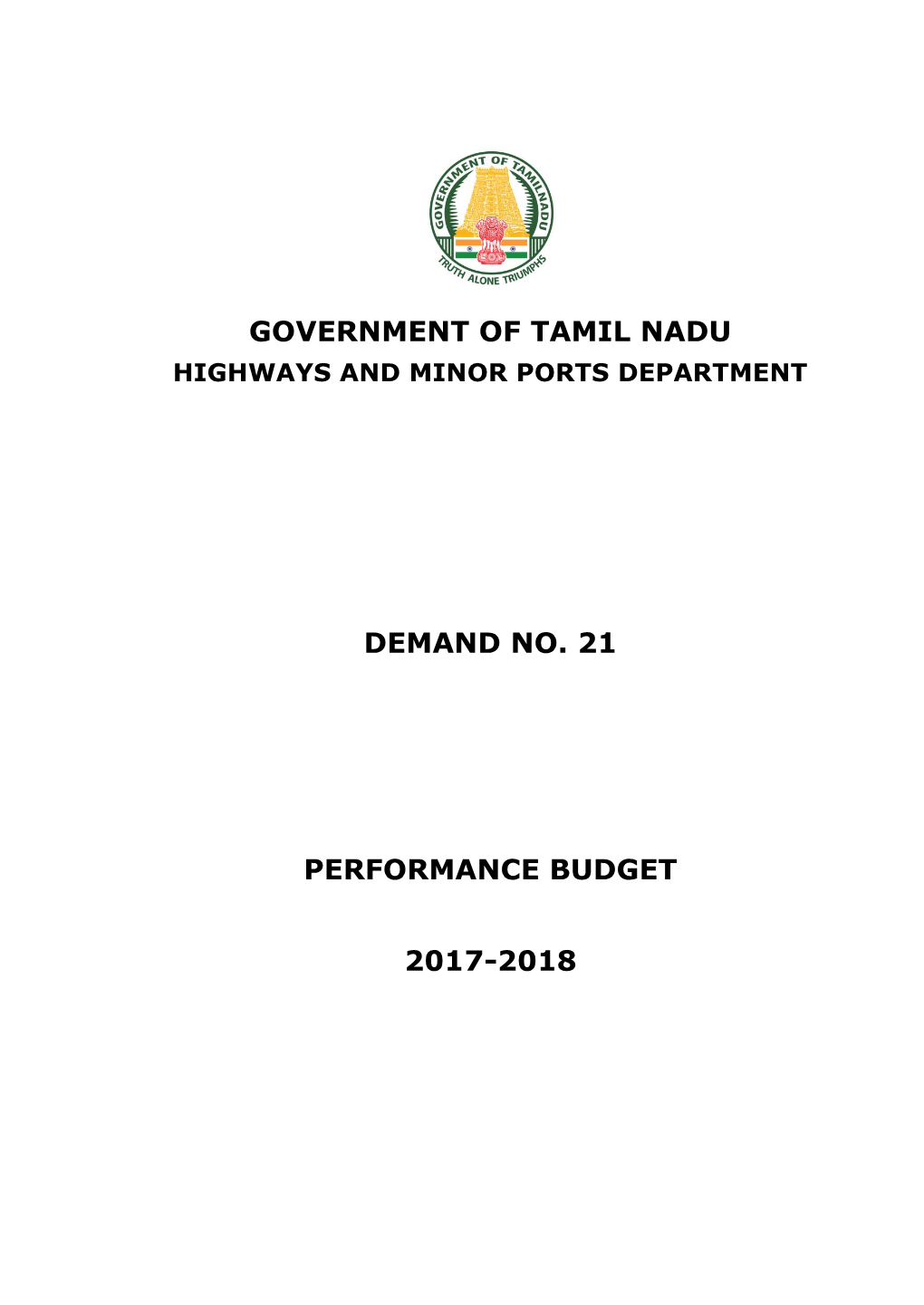 Government of Tamil Nadu Demand No. 21 Performance