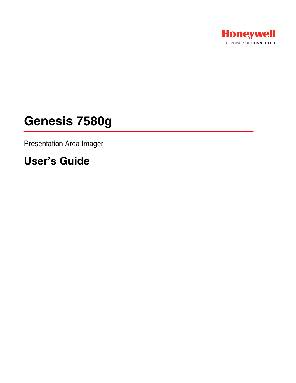 Genesis 7580G Area-Imaging Scanner User's Guide