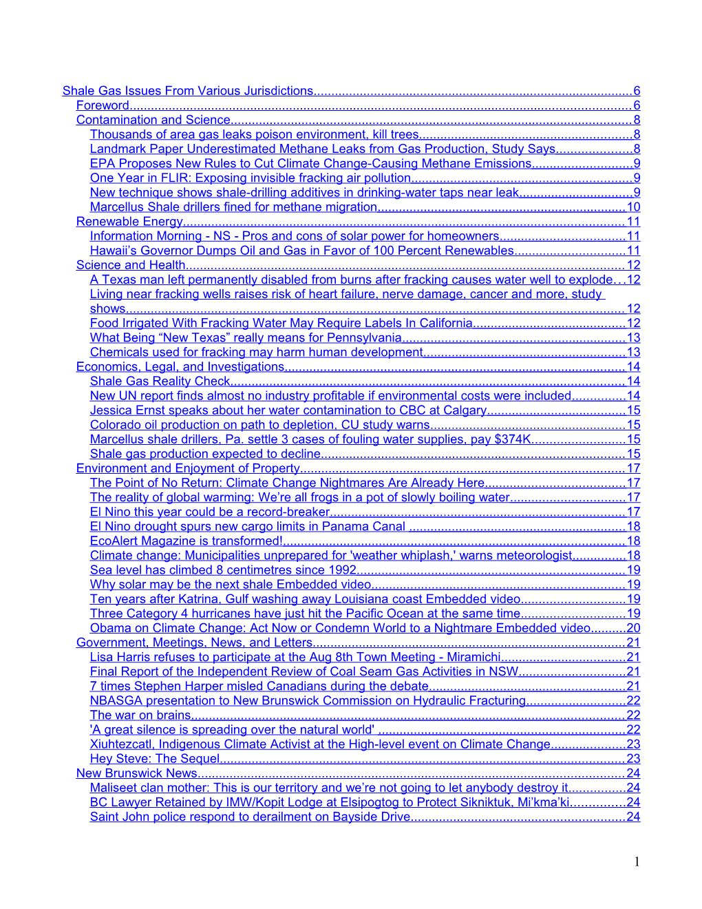 Shale Gas Issues from Various Jurisdictions