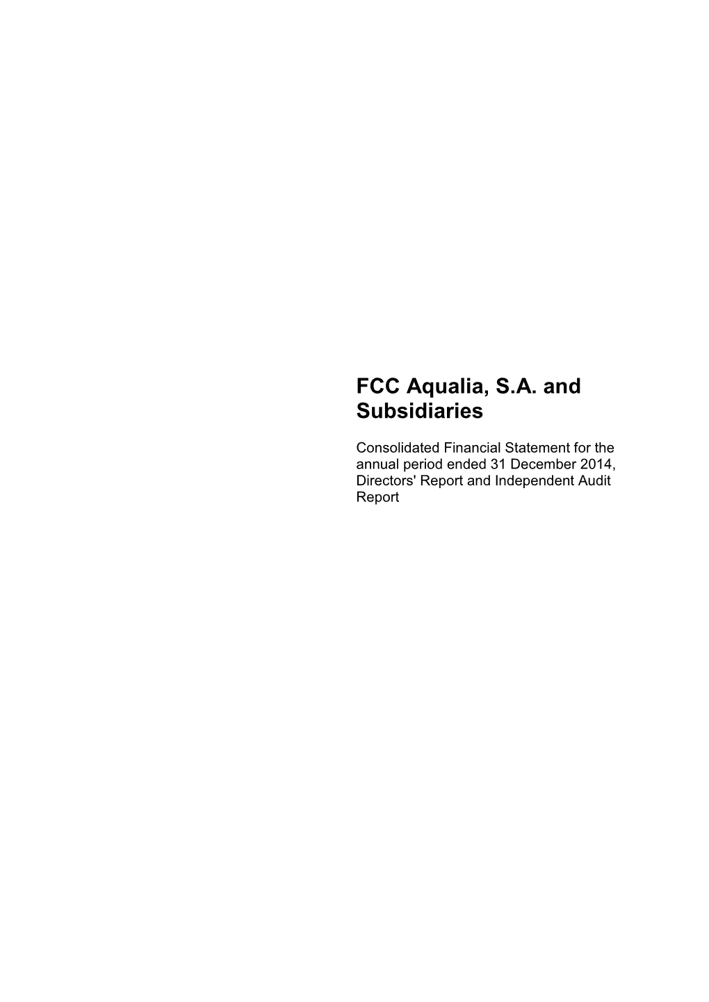 Group FCC Aqualia Audited Consolidated Financial Statements