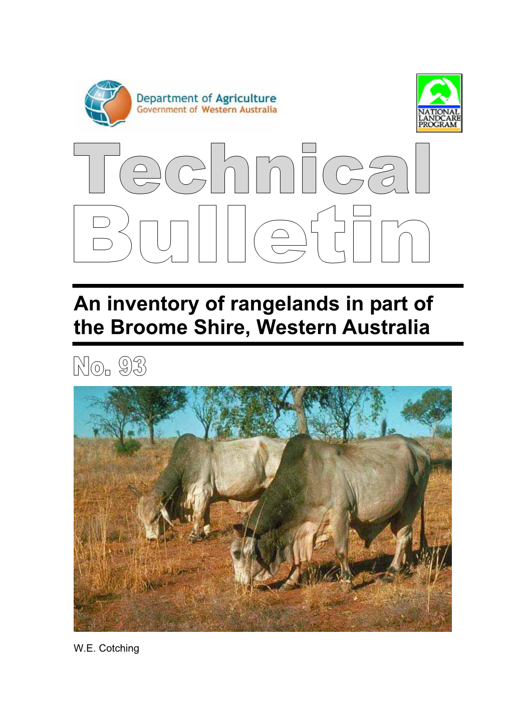 Inventory of Rangelands in Part of the Broome Shire, Western Australia