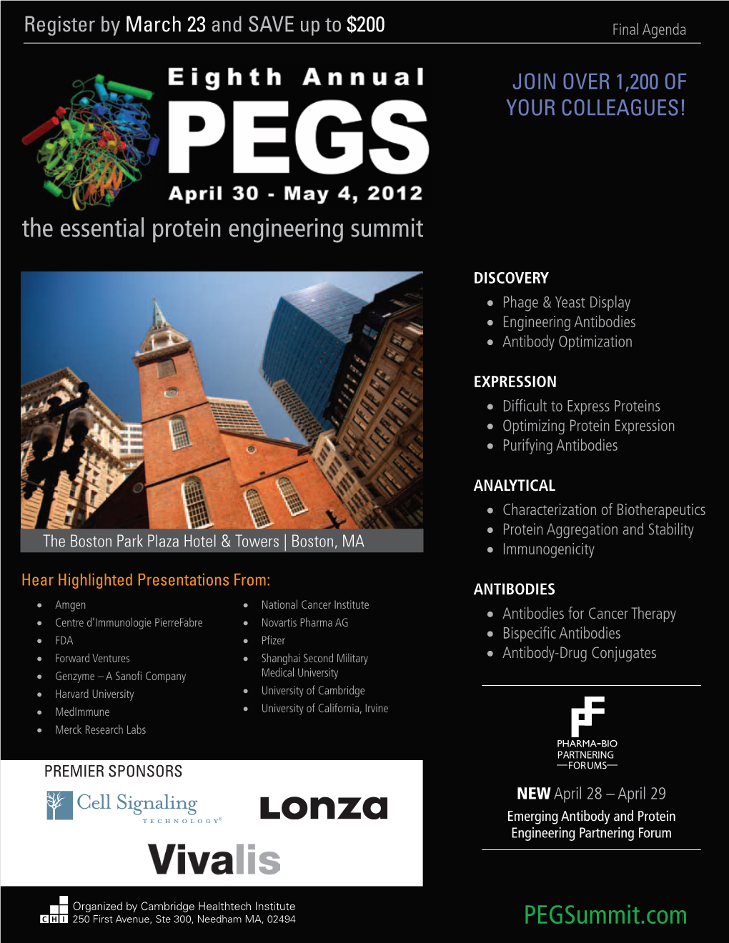 Pegsummit.Com the Essential Protein Engineering Summit