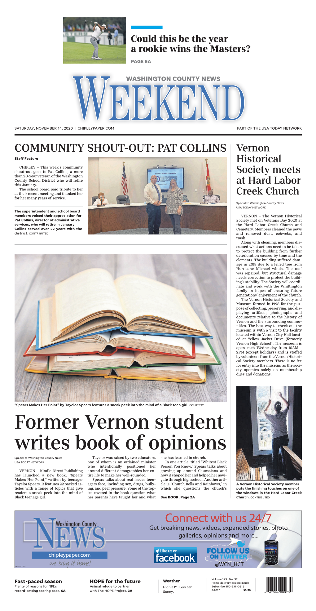 Former Vernon Student Writes Book of Opinions Special to Washington County News Tayelor Was Raised by Two Educators, She Has Learned in Church
