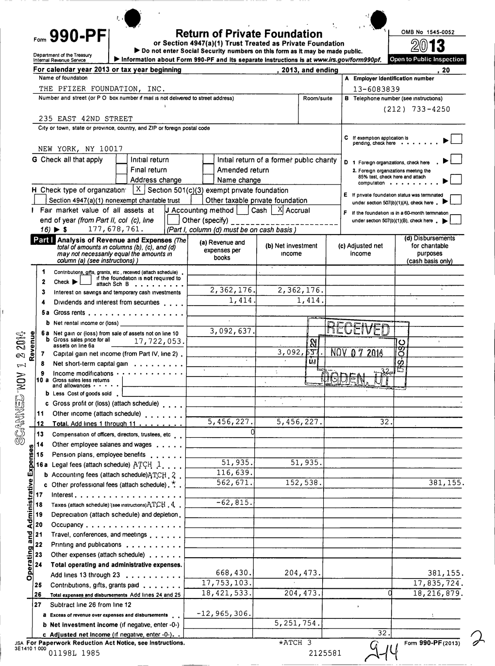 Form 990-PF 20013