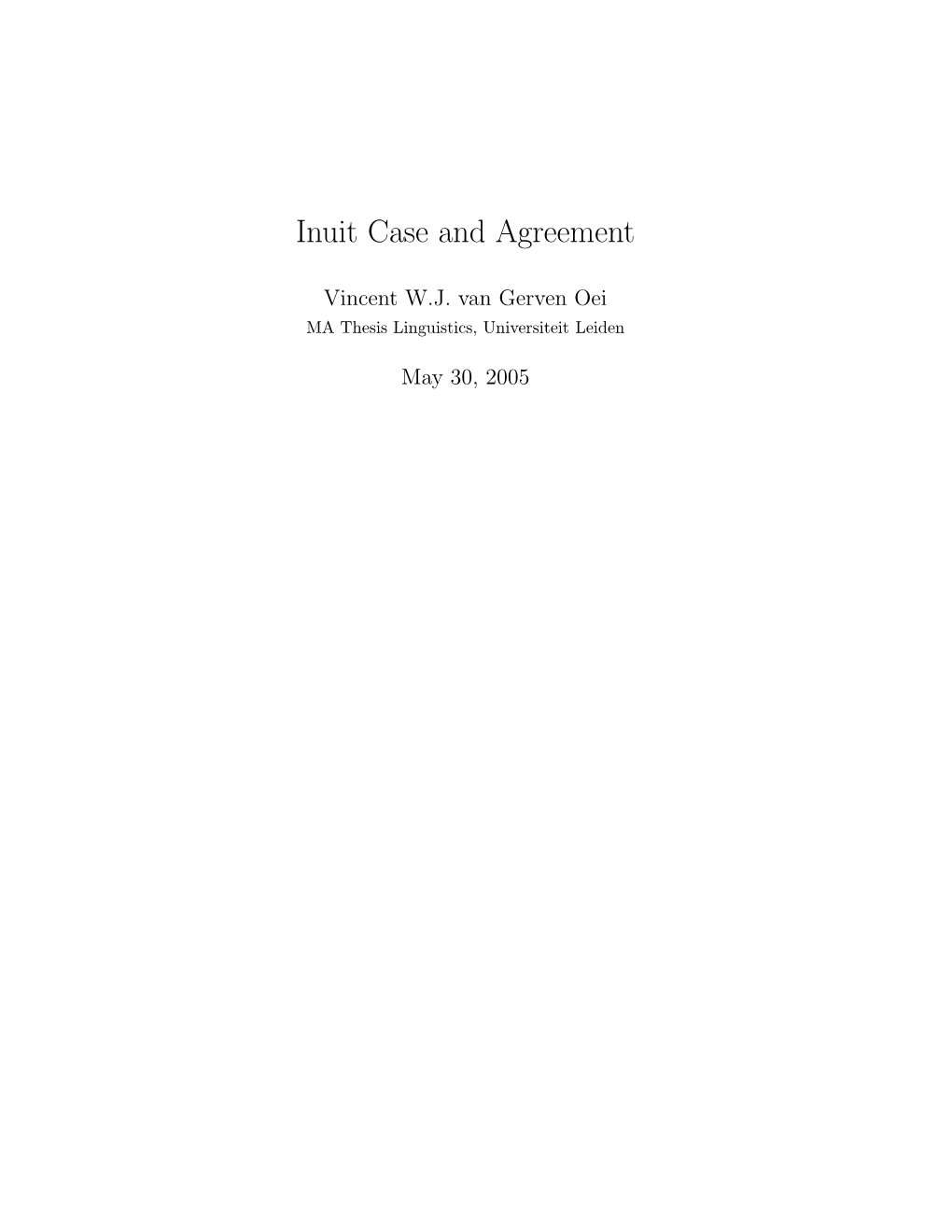 Inuit Case and Agreement