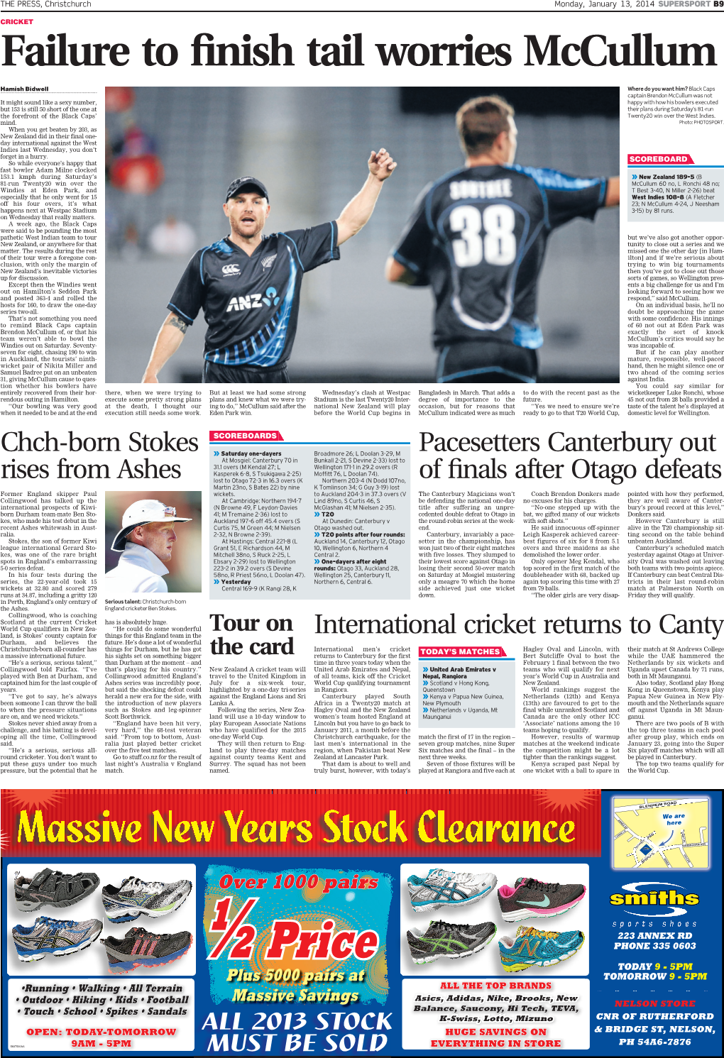 Failure to Finish Tail Worries Mccullum