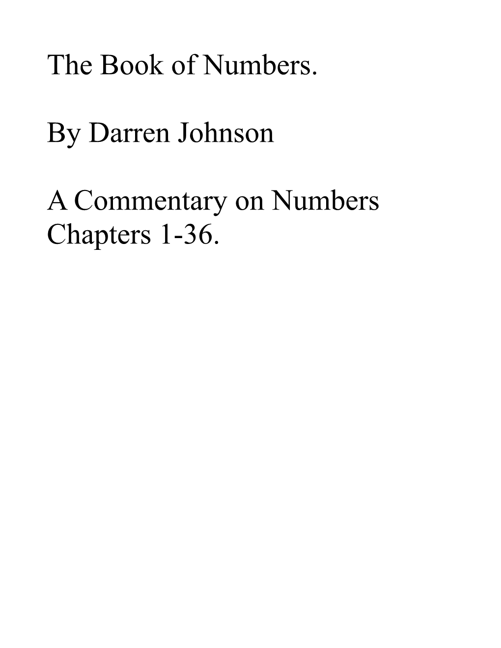 The Book of Numbers