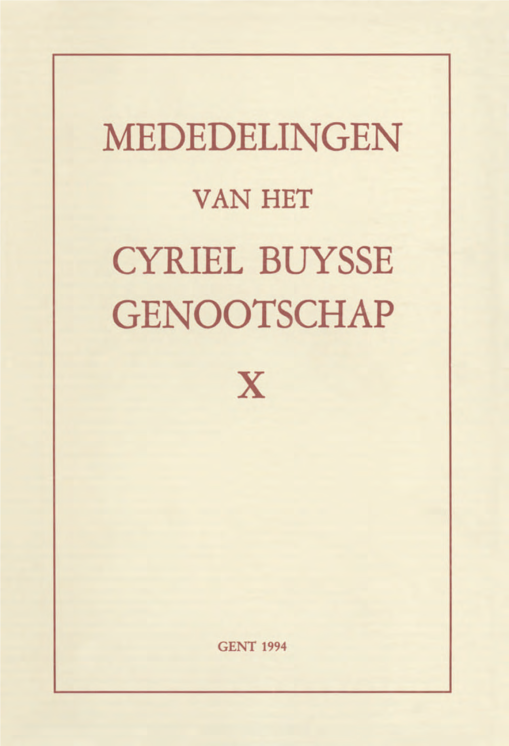 Mededelingen Cyriel Buysse Genootschap