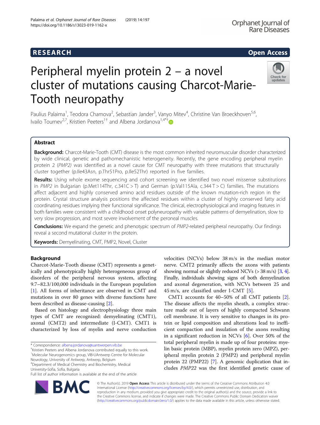 Peripheral Myelin Protein 2 – a Novel Cluster of Mutations Causing