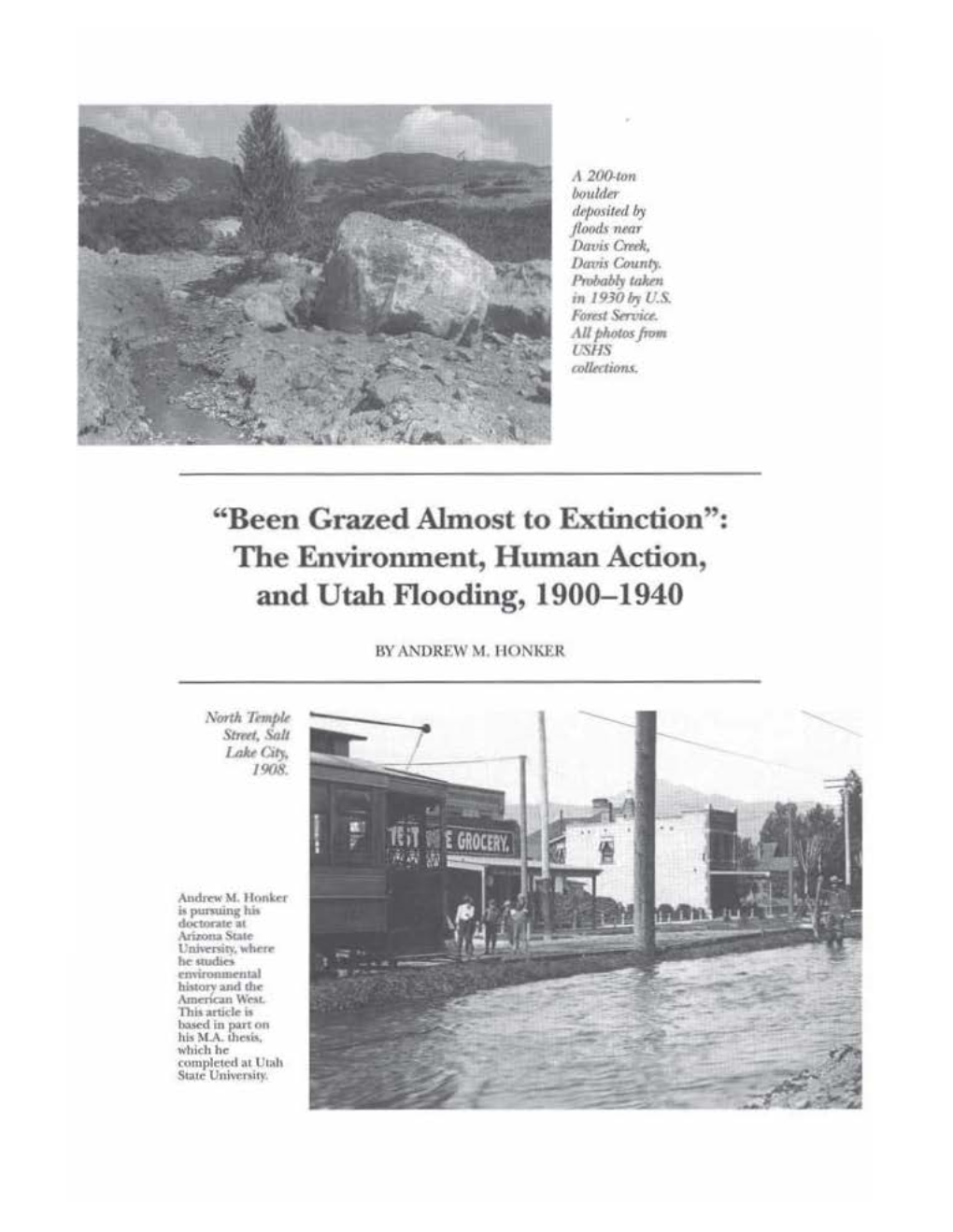 Utah Historical Quarterly Grazing to Increased Flooding