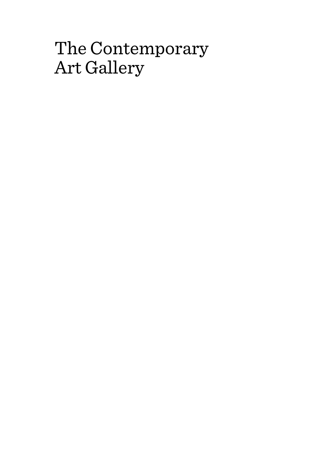 The Contemporary Art Gallery