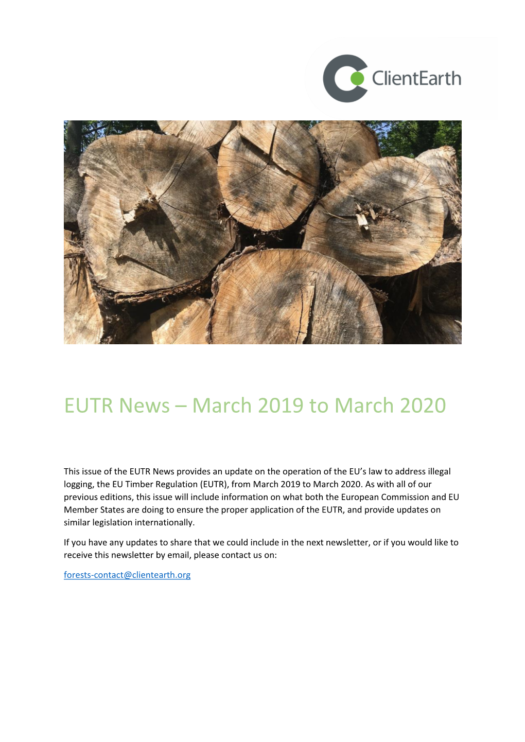 EUTR News – March 2019 to March 2020