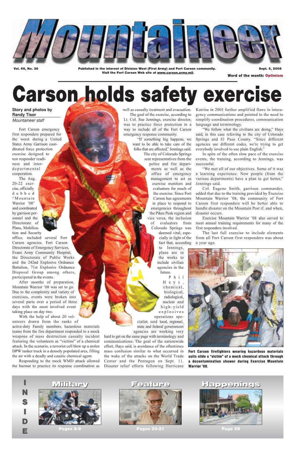 Carson Holds Safety Exercise Story and Photos by Well As Casualty Treatment and Evacuation