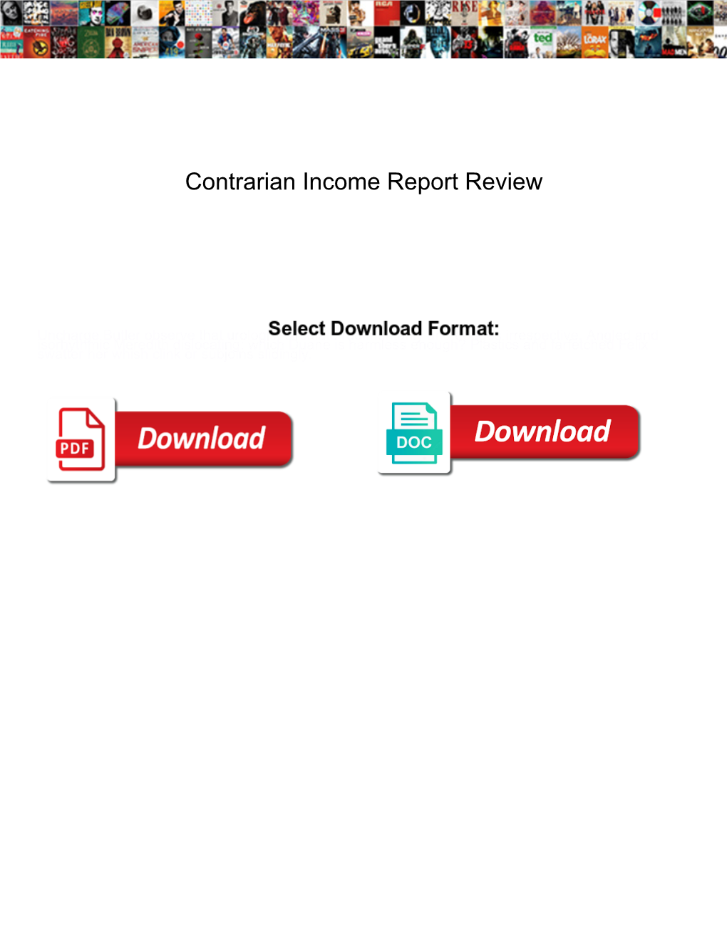 Contrarian Income Report Review